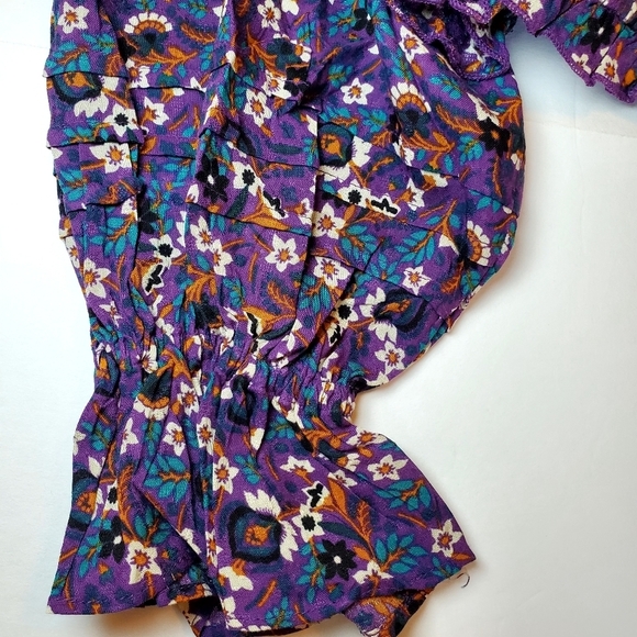 NWT Band of the Free Agathe Purple Floral Smocked Top Sz M - Picture 8 of 11